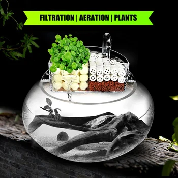 3 in 1 ถังกรองปลากล่อง Aquarium ภายนอกกล่องกรองอะคริลิคภายนอกแขวนเครื่องกรองน้ํารอบถังปลาสัตว์เลี้ยงอุปกรณ์เสริม 2