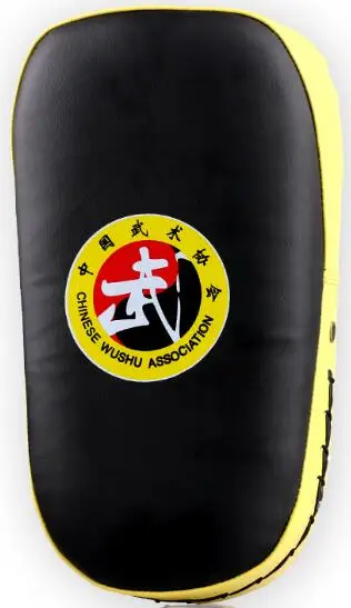 1pc wu yellow Хорошее качество, муай тай кикбоксинг, кривые подушечки, ММА митенки, накладки для ног, цели, ТКД, каратэ, фокусировка, коврик, прочный, ПУ, для ног, мишень - Цвет: 1pc wu yellow