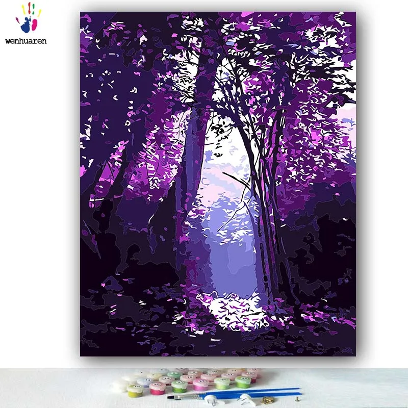DIY paint Современный Цветочный пейзаж-это сочетание цифровых и инструментов размером 40x50 - Цвет: 6910