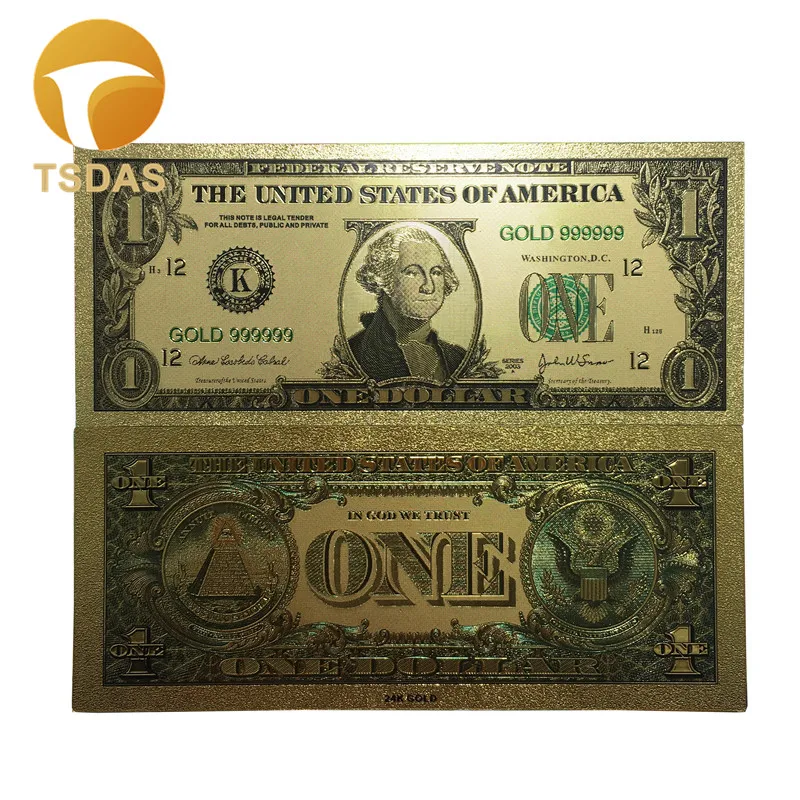 Полный набор 7 шт. США$1-100 долларовая Золотая банкнота красочные банкноты для сувениров, золотые банкноты Прямая поставка