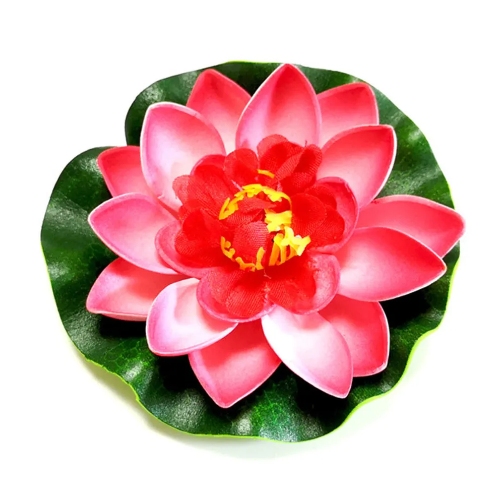 5PcsLovelyArtificialLotusFlowerPadFloatingWaterLilyFake
