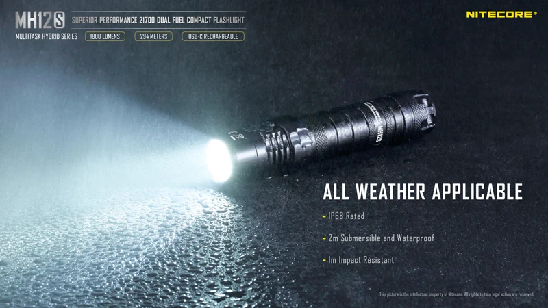 NITECORE MH12S 1800 Lumens 21700 Dual Fuel Compact Flashlight (26)