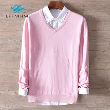 Men Spring Autumn Fashion Korea Style Solid Color Chicken Heart V-neck Cotton Sweater Male Casual Thin Pullover Knitted Sweaters