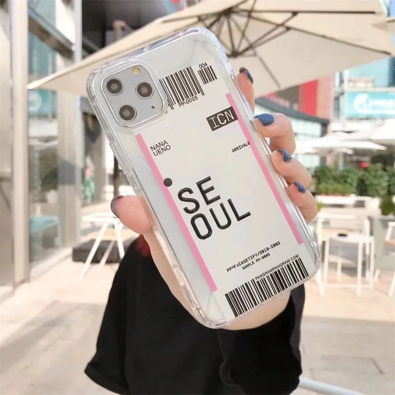 Дорожная этикетка страна чехол для телефона для iPhone 11 Pro Max чехол летный билет письмо чехол для iPhone X XR XS Max 7 8 6 6s Plus чехол - Цвет: US-IAD