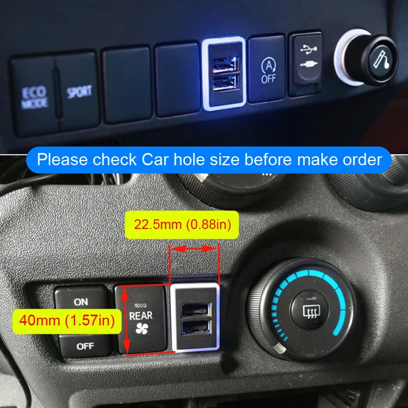 XCGaoon QC3.0 Quickcharge автомобильное зарядное устройство двойной USB телефон PDA адаптер DVR Plug& Play кабель для TOYOTA Hilux VIGO