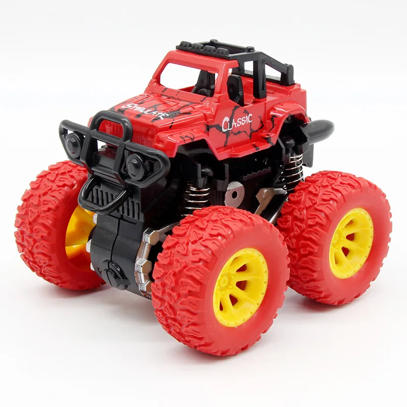 Детей с полосатым топом и зеленой Машинки Игрушки RC Monster Truck инерции внедорожник трения Мощность машин для маленьких мальчиков супермашинки вспыш и чудо-грузовик Детский подарок игрушки - Цвет: 1