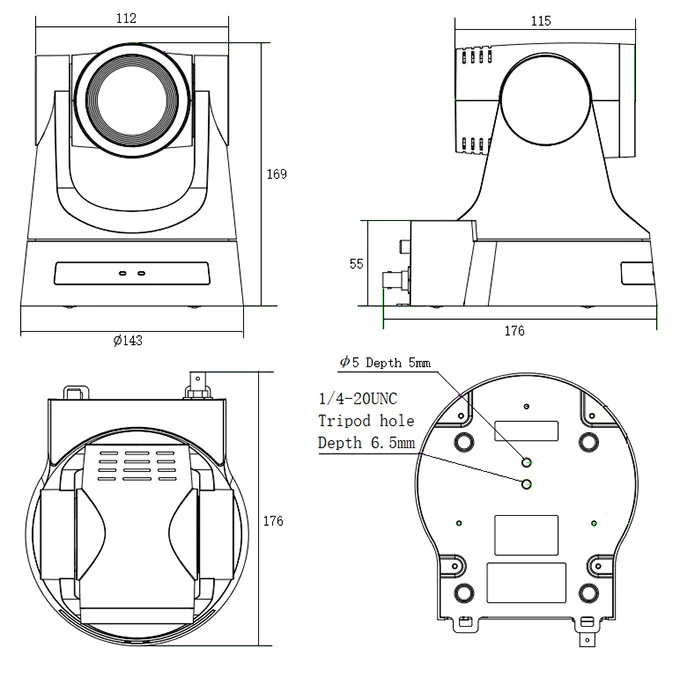 thumbnail interactive-video image 1 of Huddlecamhd Universal Ceiling Mount For PTZ Camera 1 of 10
