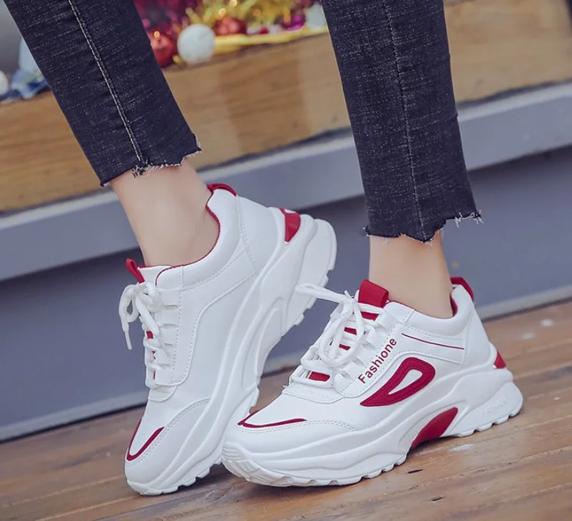 

Hot Sale Autumn Fashion Women Casual Shoes Leather Platform Shoes Women Sneakers Ladies White Trainers Chaussure
