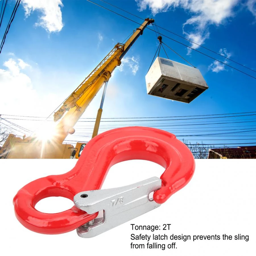 アプリケー 30tリフティングフック赤いリフティングアイフック、ラッチ合金鋼素材アイフック付き Buy 30t Lifting Hook