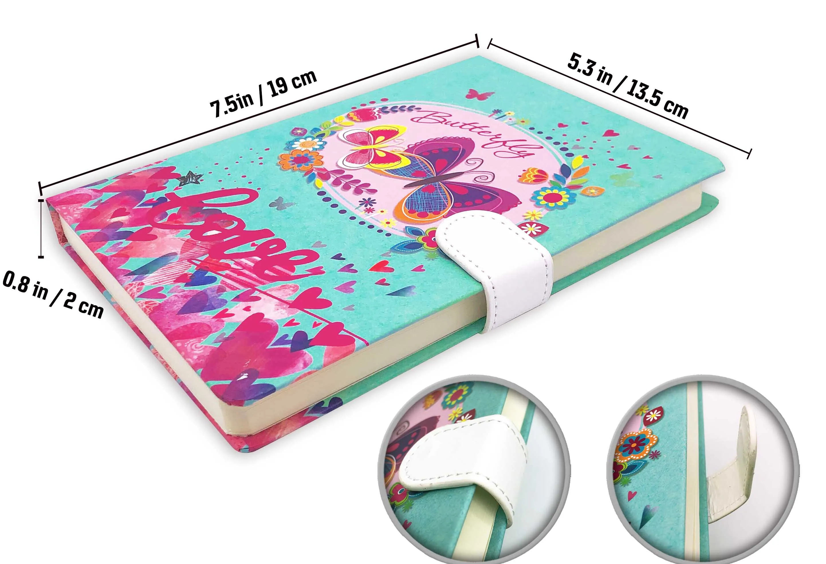 Kids Journals for Girls with PU Magnetic Closure,5.7*3.54*0.74 Inch  72sheets144pages Diary for Writing Drawing Beautiful Artwork