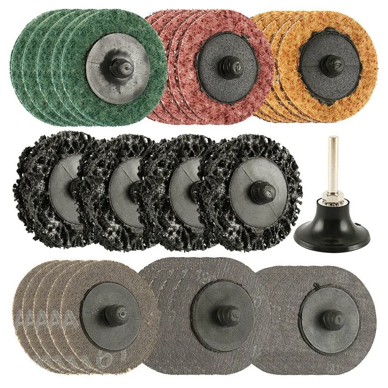 ABFU-35Pcs шлифовальный НАБОР ДИСКОВ, 2 дюйма Тип R рулонный замок диски колодки шлифовальные Roloc абразивы