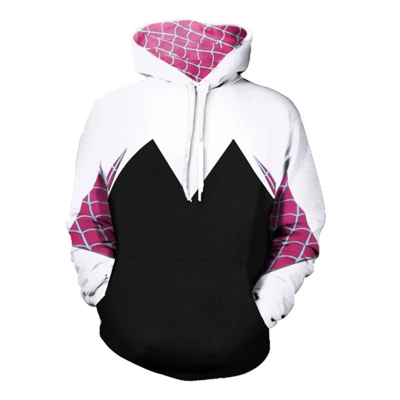 thumbnail image 1 of Disfraz de superhéroe de Spider Gwen Stacy para mujer, chaqueta con cremallera 3D, sudaderas con capucha, Jersey, sudadera para adultos, vestido de Halloween, 1 of 4