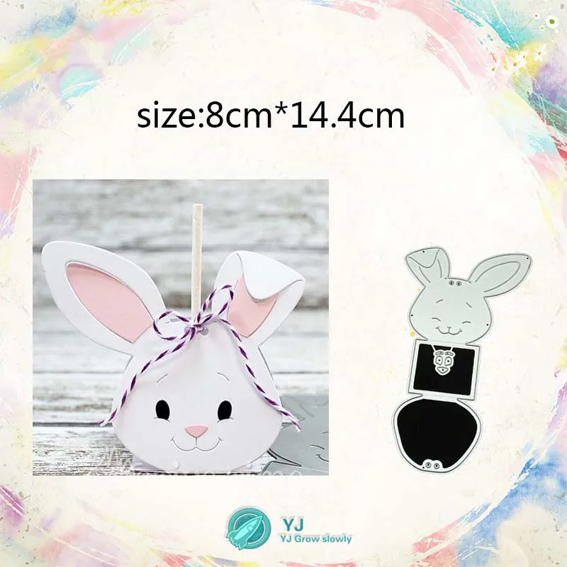 YJ cute little white rabbit greeting card craft metal cutting mold blade knife | Дом и сад