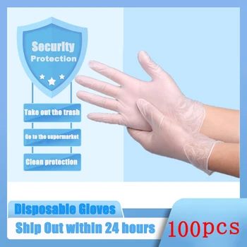 

Food Grade Disposable vinyl Gloves Anti-static Plastic Gloves For Food Cleaning Cooking Restaurant Kitchen Accessories PM004-100