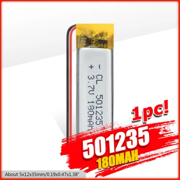 

3.7v 501235 180mAh polymer lithium battery li-ion rechargeable battery With PCB For GPS Tablet DVD PAD MID Camera Power Bank