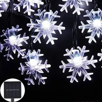

4.8 m Solar string lights 20 lights Christmas snowflake decoration lights Outdoor christmas led lighting tree garland christmas