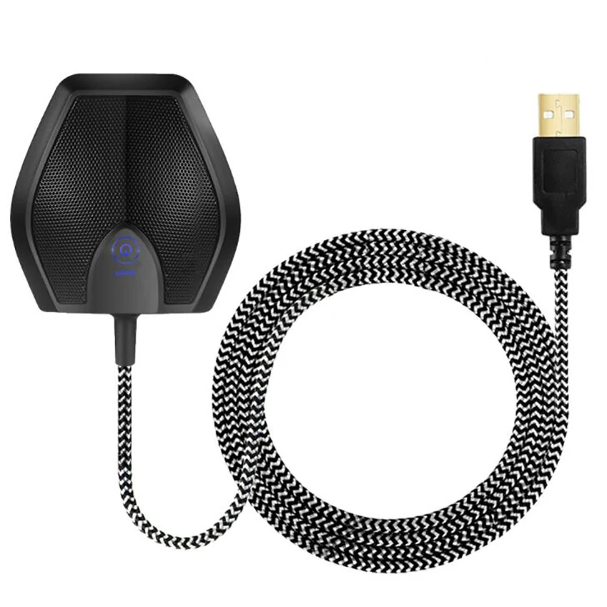 

USB Desktop Computer Microphone with Touch Mute Button Switch, Omnidirectional Condenser Conference Microphone for Recording