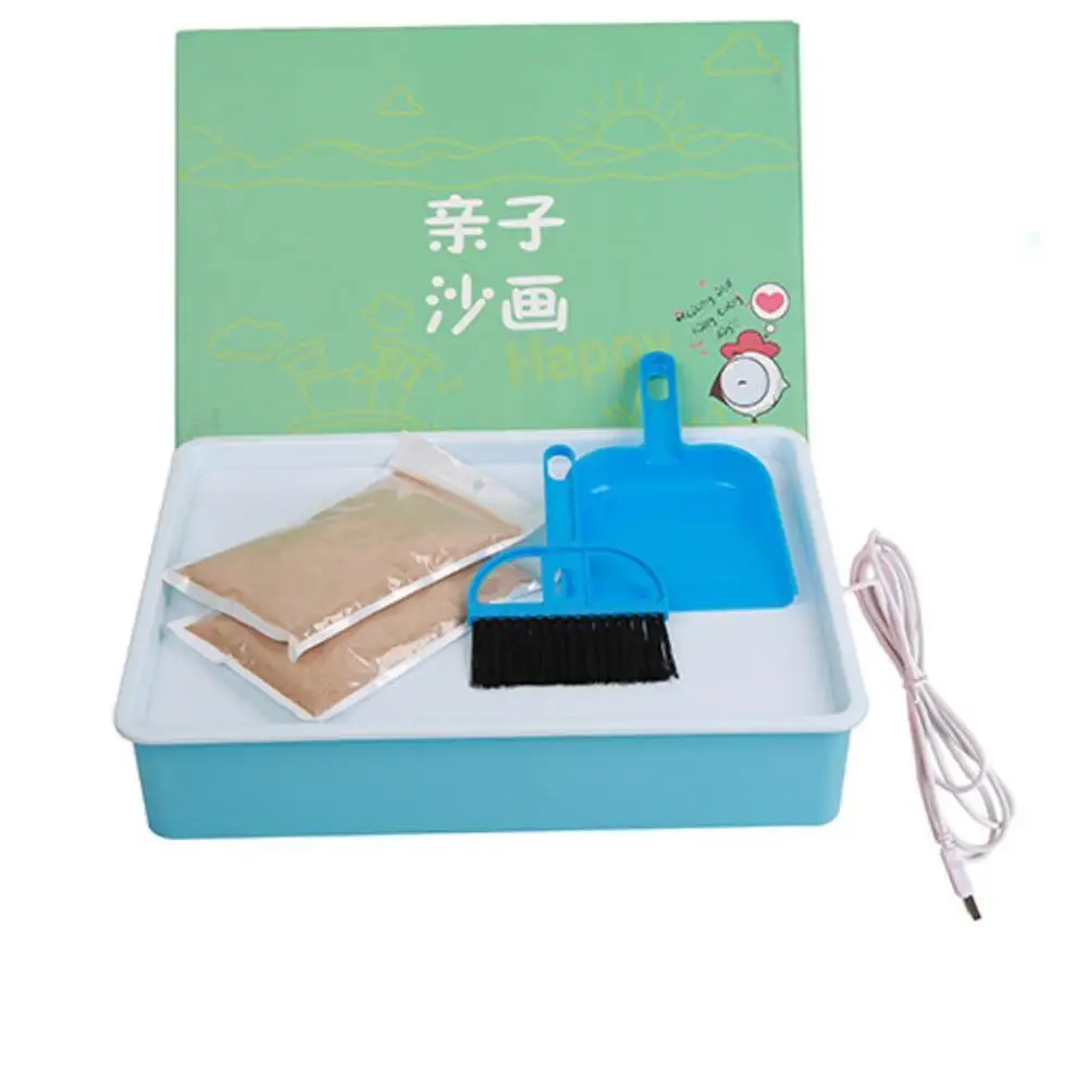 4 шт./компл. USB светодиодный свет Рисование песком стол Doodle Pad Ранние обучающие игрушки для творческого рисования для детей на день рождения, подарки
