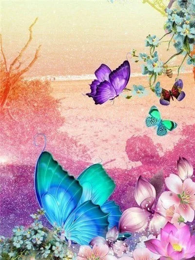 5D DIY алмазная живопись Домашний животный Пейзаж Цветы крест комплект настенный полный БУРЕНИЕ вышивка украшение дома подарок - Цвет: Butterfly-21