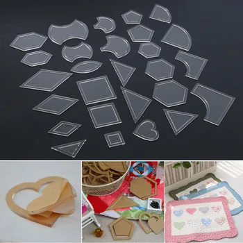

27 Set Patchwork Templates Mixed Handmade DIY Tool Stencils Sewing Craft Acrylic Ruler Cloth Quilting Reusable Kit Accessories
