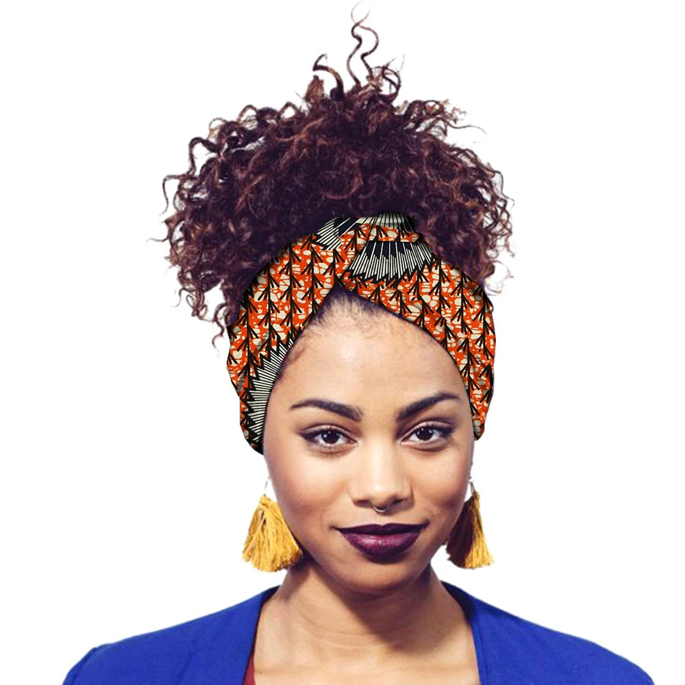Африканский шарф женский модный принт повязка для волос повязка на голову нигерийская девушка тюрбан головной убор Анкара костюм богатый Базен Дашики одежда - Color: 1