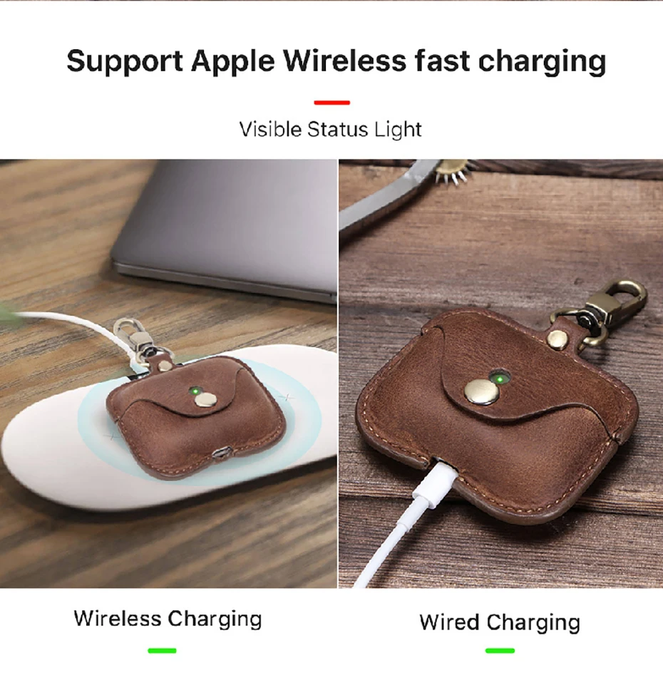 Чехол из натуральной кожи для Airpods Pro, полностью защищенный от пыли, роскошный кожаный чехол для Airpods 3, защитный чехол