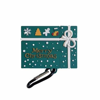 

Blue Christmas Gift Box Headphone Case Silicone Protective Cover for Airpods 1/2