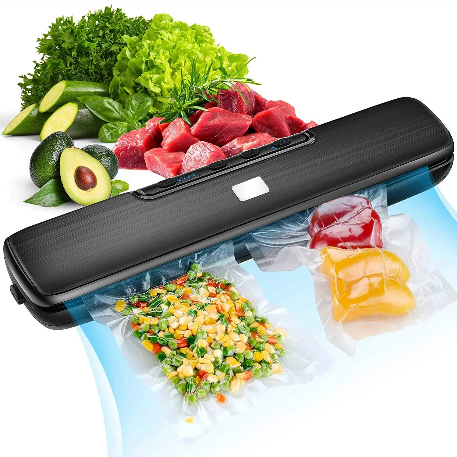 YAJIAO Vacuum Packing Machine Food Sealer Preservation for Sous Vide and Storage Dry Moist Modes with 15 pcs Bags | Бытовая техника