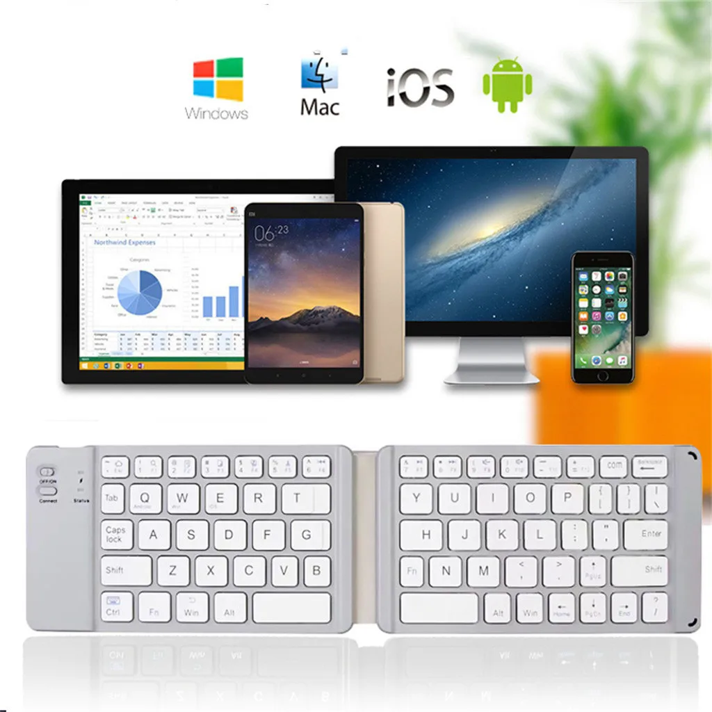 Горячая Складная портативная Мини Складная WBluetooth 3,0 67 клавишная клавиатура универсальная для iPad# T2
