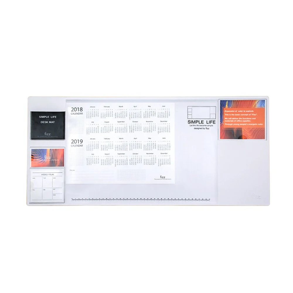 Multifunction Waterproof Placemat For Office Dining Table Mat Large Desk Laptop Pads With Calendar Weekly Planner Schedule Memo - Цвет: White Mat
