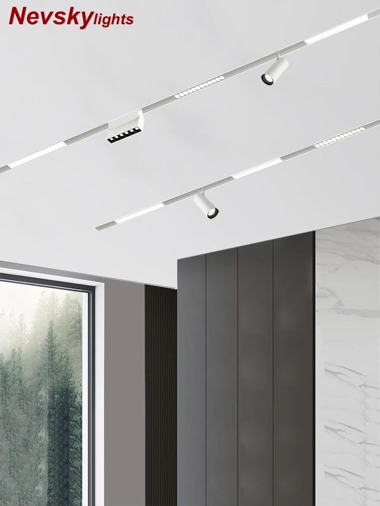 N5 White Recessed Track Lights Surface mounted Rail
