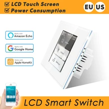 LCD Wifi Smart-Wand Licht Schalter Arbeiten mit Apple Homekit Alexa Google Home UNS EU 110V 220V Power verbrauch Smart Home Schalter