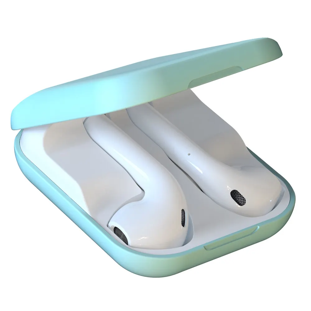 Blue TWS 5,0, Bluetooth наушники, отпечаток пальца, сенсорные беспроводные наушники, наушники Blutooth, свободные руки, наушники, спортивные наушники с микрофоном - Цвет: Blue