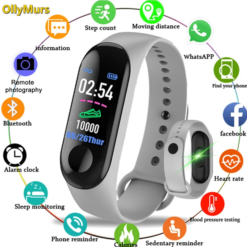 

2019 New Smart Sport Bracelet Wristband Blood Pressure Heart Rate Monitor Pedometer Smart Watch men For Android iOS pk mi band 4