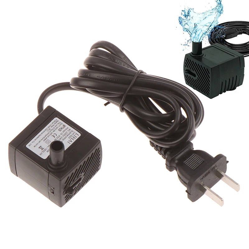 

1pc EU Plug Aquarium Fountain Air Fish Pond Tank Accessories Submersible Powered Micro Water Pump 220V 3W AC