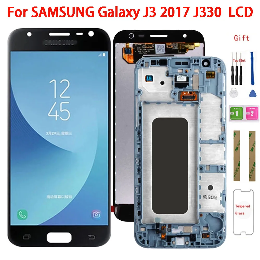 Original Display For Samsung Galaxy J3 17 J330 Lcd Touch Screen Digitizer Replacement For Samsung J330f Sm J330f With Frame Mobile Phone Lcd Screens Aliexpress