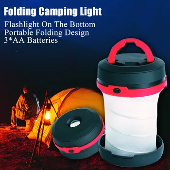 

Multifunctional LED Folding Camping Light Outdoor Flashlight Mini Tent Emergency Light Portable Lightweight Pocket AA Flashlight