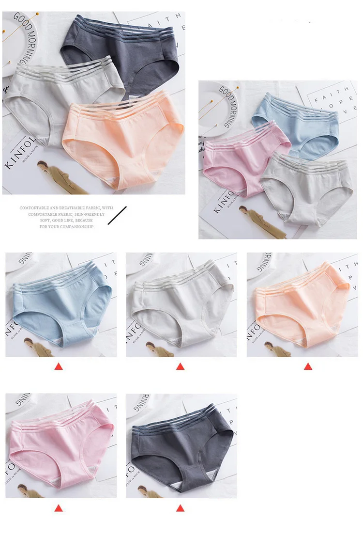 Мода 3 шт./компл. L-XXL однотонные Цвет Лидер продаж, нижнее белье Для женщин нижнее белье с низкой посадкой удобные хлопковые трусы для Для женщин трусики
