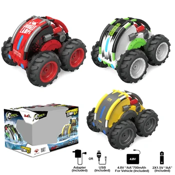 

Remote Control Car 2.4GHz 4WD Amphibious Stunt Car Waterproof Double-sided 360 Degree Rotating Tumbling RC Crawler Vehicle Toy