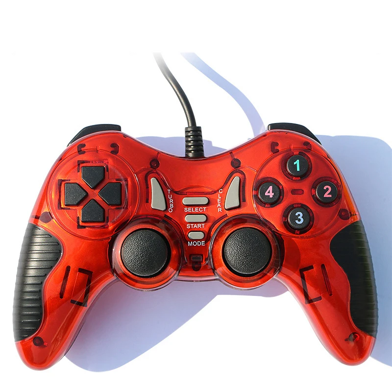 Red USB проводной Джойстик PC Вибрационный джойстик игровой контроллер для ПК компьютера ноутбука USB кабель игровой контроллер управления - Цвет: Red