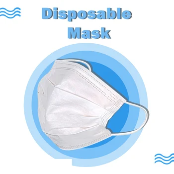 

3 Layer Non Woven Face Mouth Masks Dust Mask Earloops Masks Thickened Disposable Mouth Mask For Personal Health