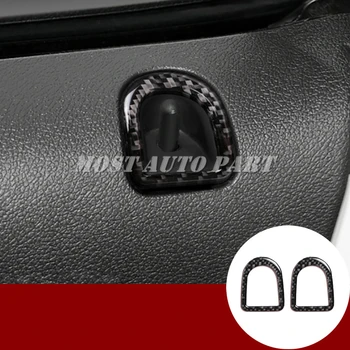 

For Ford Mustang Carbon Fiber Inner Car Door Lock Pins Trim Cover 2009-2013 Black/Red 2pcs