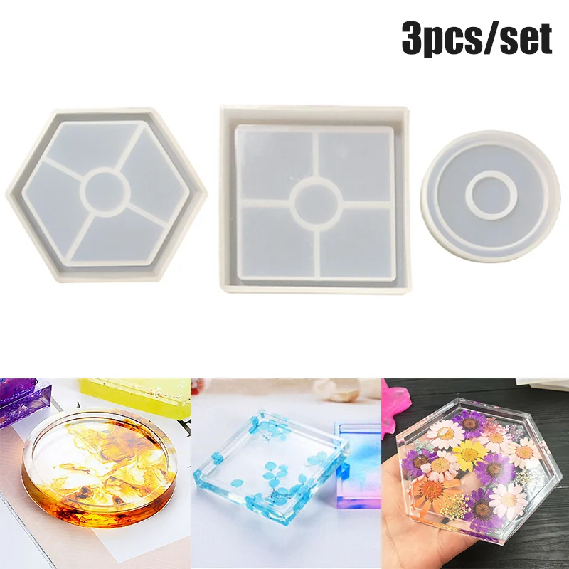 

3Pcs/Set Silicone Mold Cup Mat Casting Jewelry Making Epoxy Mould DIY Craft Tool Best Price