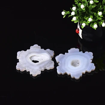 

100%Natural Agate Crystal Hole Snow flakee For Very Beautiful Agate Specimen Health Healing Stone Dreamlike Gift Home Decor Gift