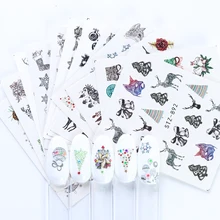 12 шт./компл. Лось снежинки электрическая пилочка для Стикеры зимние рождественские слайдер год Шарм для художественного оформления ногтей, ручная работа ногтей обертки LYSTZ892-905