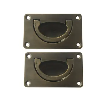 

2pcs Chinese Drawer Handle Hardware Pulls Copper Brass Handle for Drawer Furniture (Bronze)