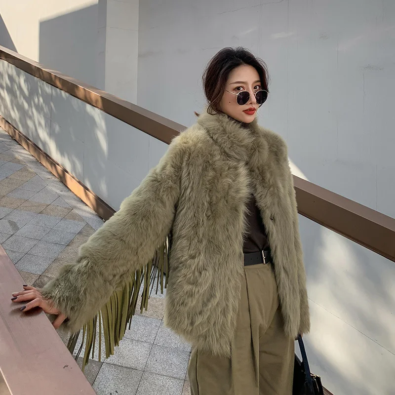 

Natural Fur Coat Female Winter Coat Women Clothes 2020 Korean Double Faced Fur Tops Vintage 100% Wool Jackets Coats Hiver 19001