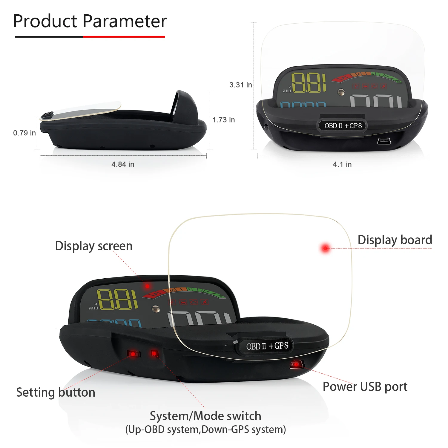 Geyiren HUD  ÷  OBD2 GPS Ʈ ý ÷,   Һ  ӵ RPM KMH MPH