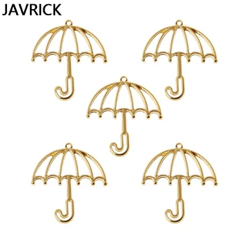 

5Pcs Gold Umbrella Resin Frame Open Bezels Setting Blank Pendant Jewelry Making