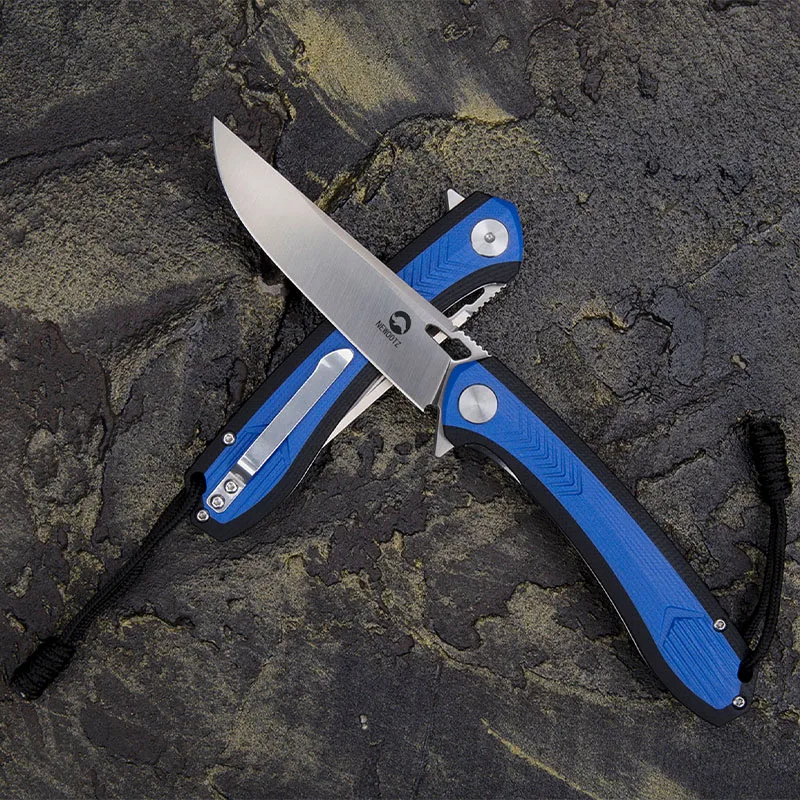 D2 Tool Steel Folding Pocket Knife with Clip G10 Handle EDC Knives for Peeler Tactical Defensive Cutter Hunting Outdoors  Tool 2